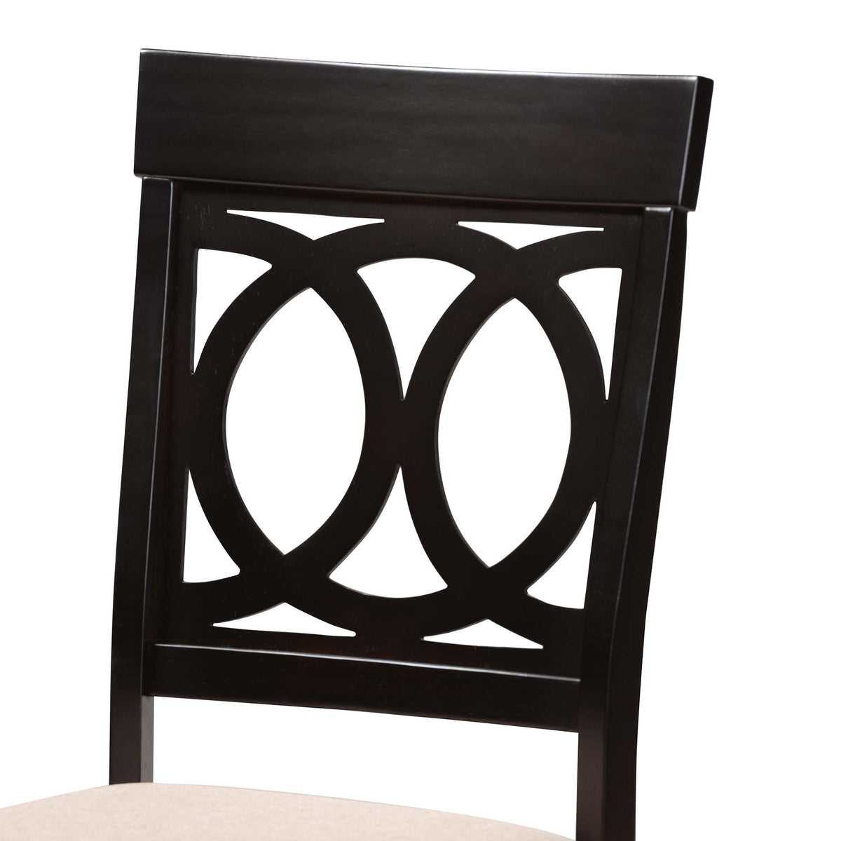 Charlottle Modern Beige Fabric and Dark Brown Finished Wood 5-Piece Dining Set