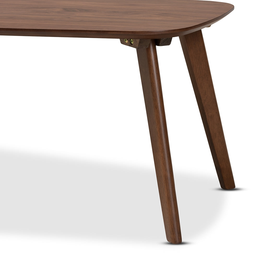 Dahlia Mid-Century Modern Walnut Finished Coffee Table