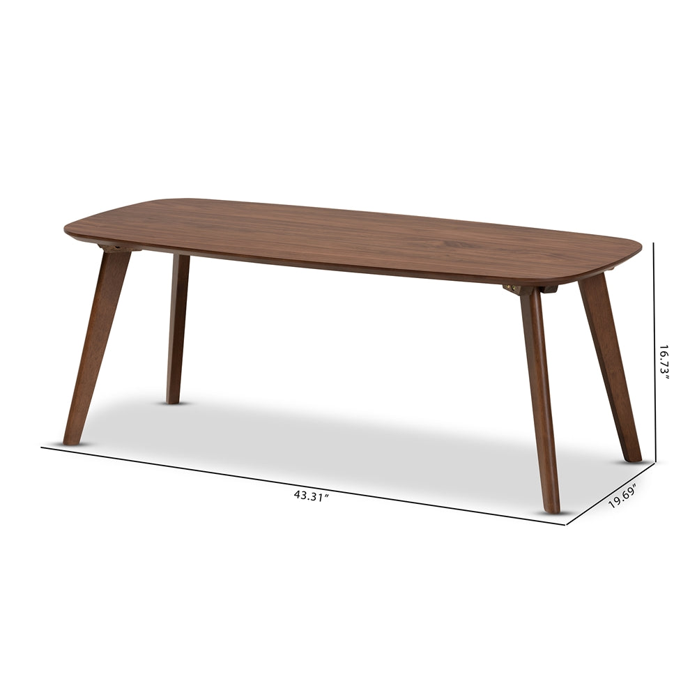 Dahlia Mid-Century Modern Walnut Finished Coffee Table