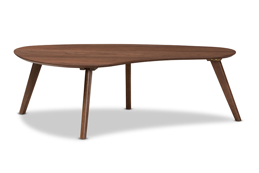 Scarlette Mid-Century Modern Walnut Finished Coffee Table