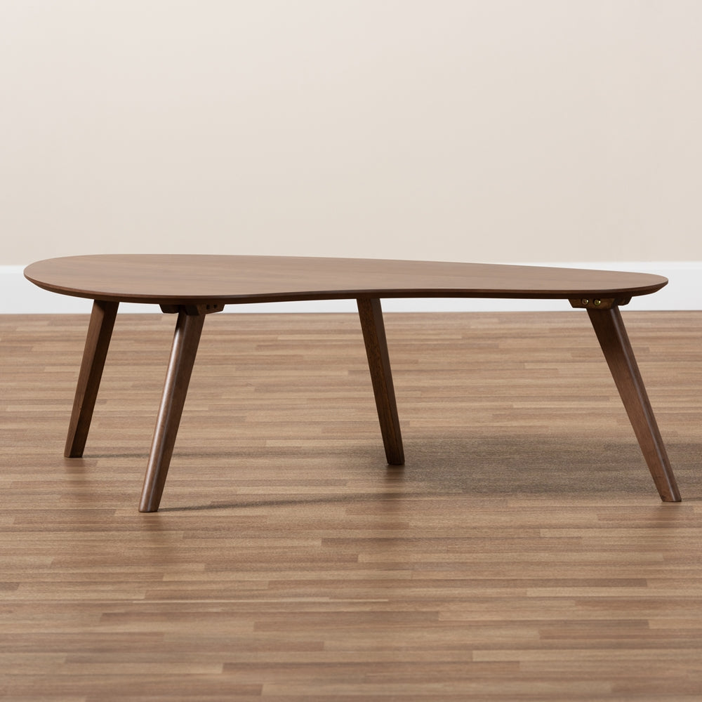 Scarlette Mid-Century Modern Walnut Finished Coffee Table