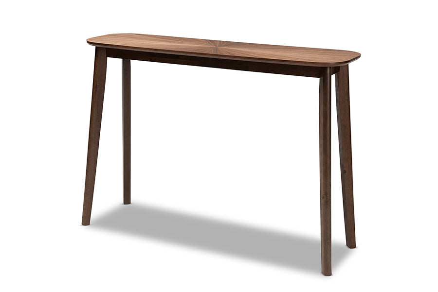 Wendy Mid-Century Modern Walnut Finished Wood Console Table
