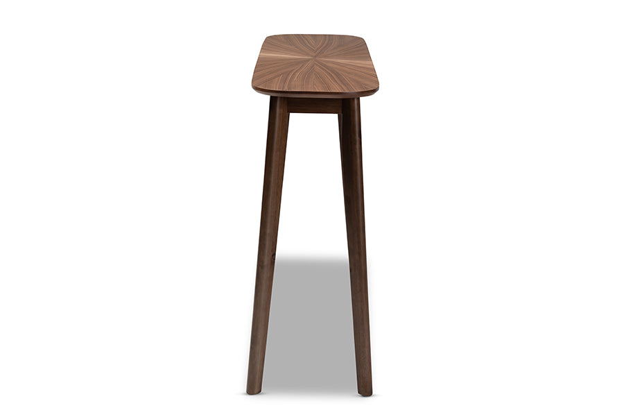 Wendy Mid-Century Modern Walnut Finished Wood Console Table
