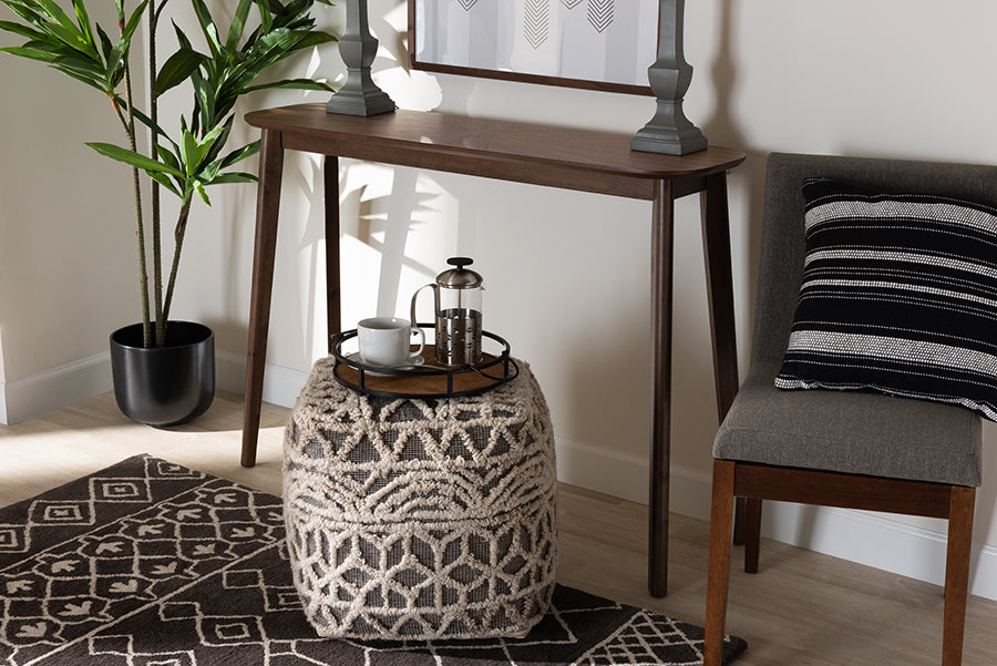 Wendy Mid-Century Modern Walnut Finished Wood Console Table