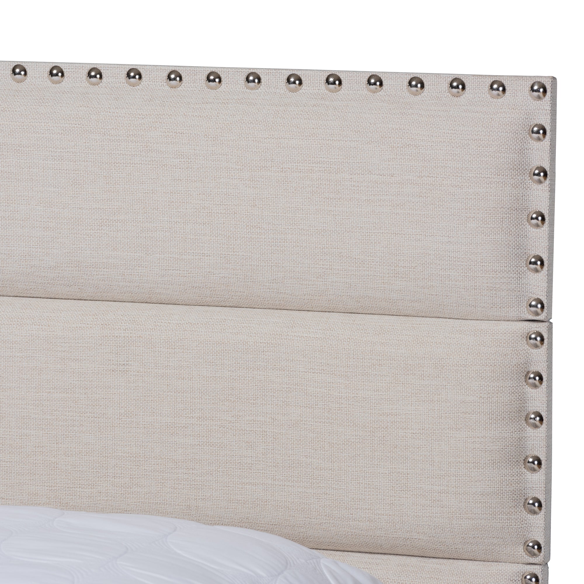 Ansa Modern and Contemporary Beige Fabric Upholstered Queen Size Bed