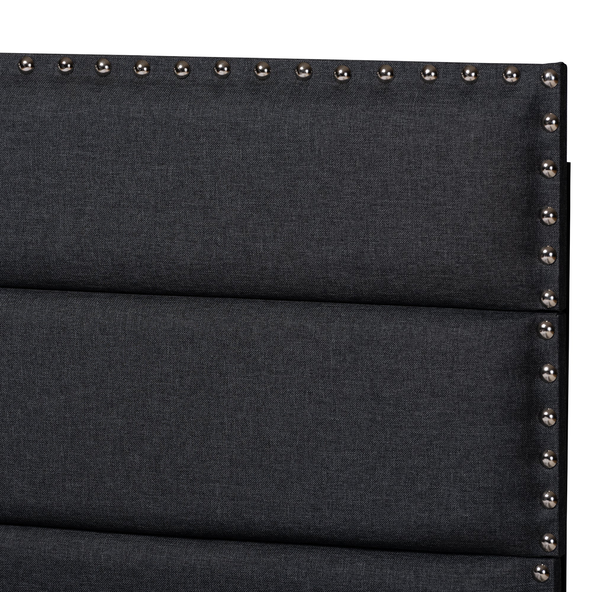 Ansa Modern and Contemporary Dark Grey Fabric Upholstered Twin Size Bed