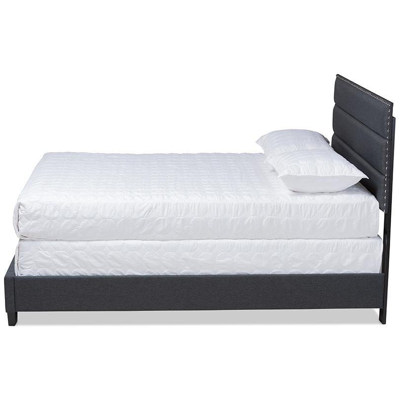Ansa Dark Grey Fabric Upholstered Full Size Bed