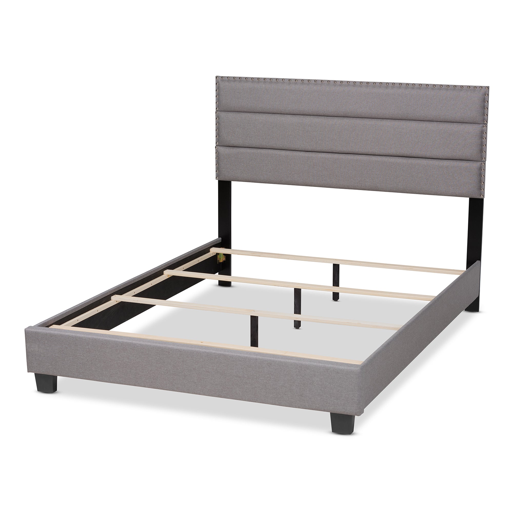 Ansa Grey Fabric Upholstered Queen Size Bed