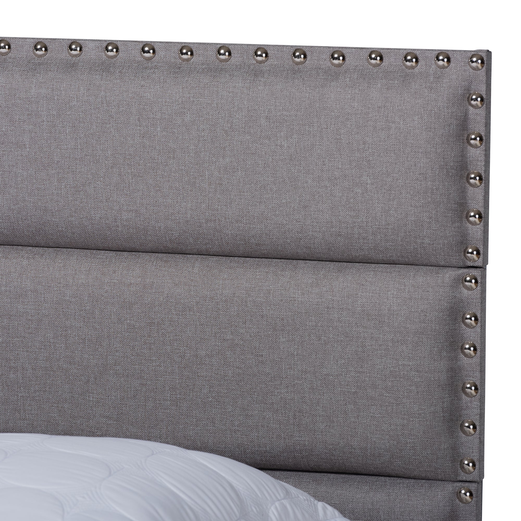 Ansa Grey Fabric Upholstered Queen Size Bed