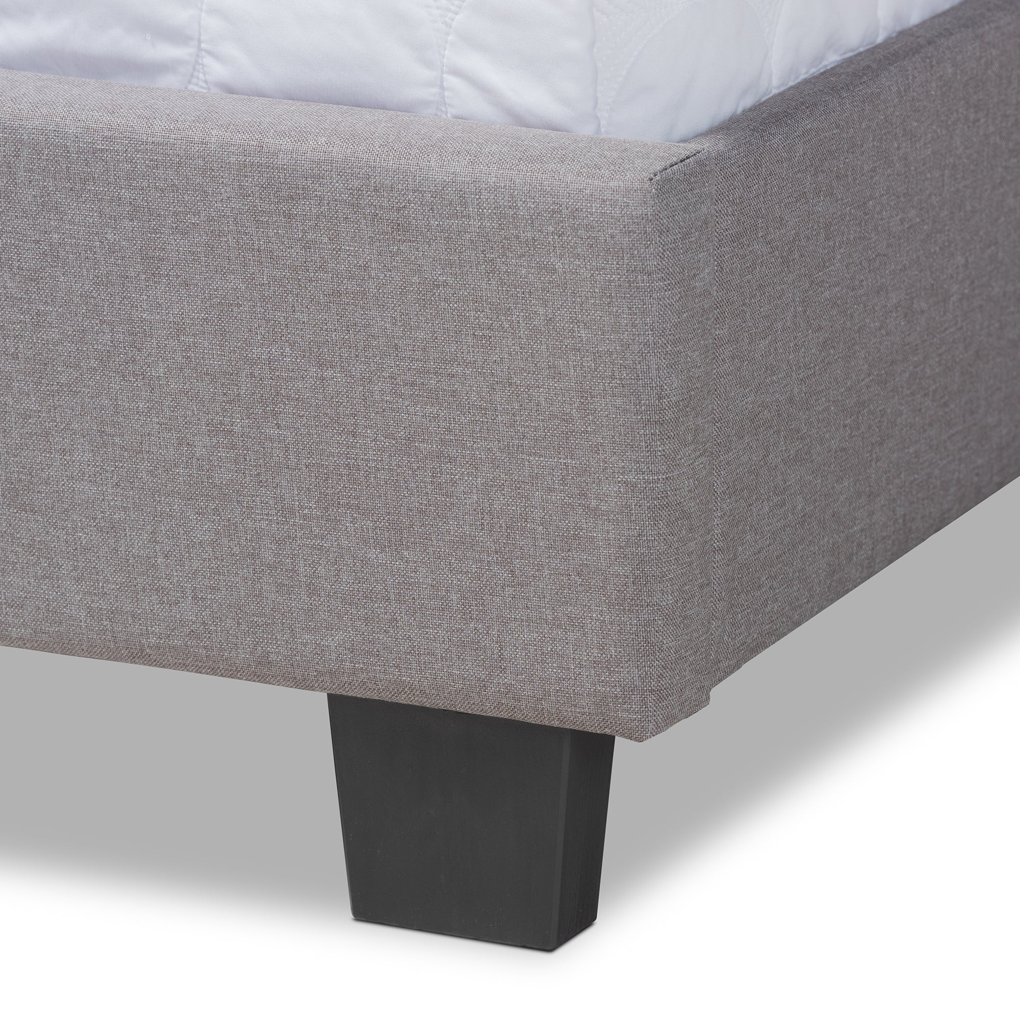 Ansa Grey Fabric Upholstered Queen Size Bed