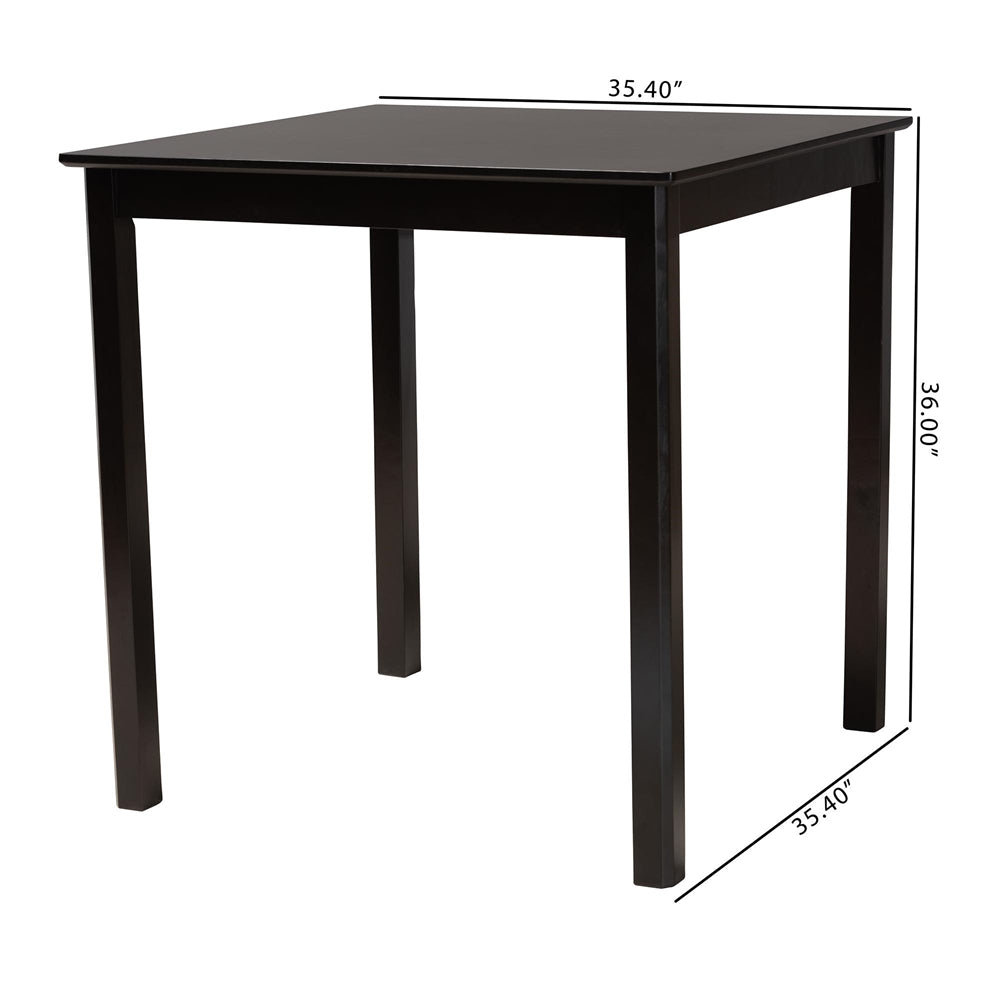 Lenoir Modern Espresso Brown Finished Wood Counter Height Pub Table