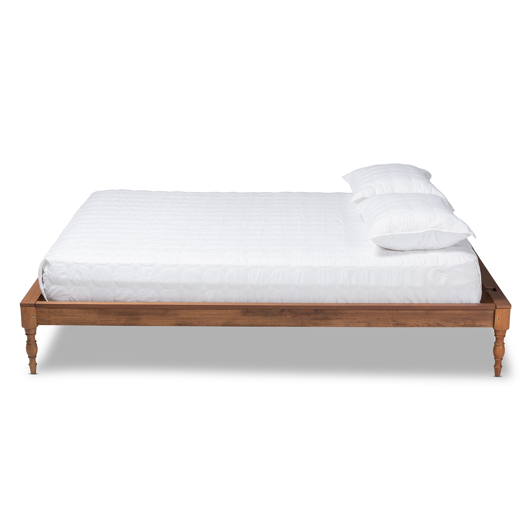Romy Vintage French Inspired Ash Wanut Finished King Size Wood Bed Frame