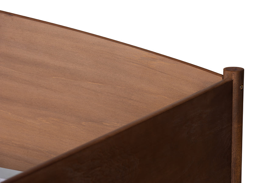 Veles Mid-Century Modern Ash Wanut Finished Wood Daybed with Trundle
