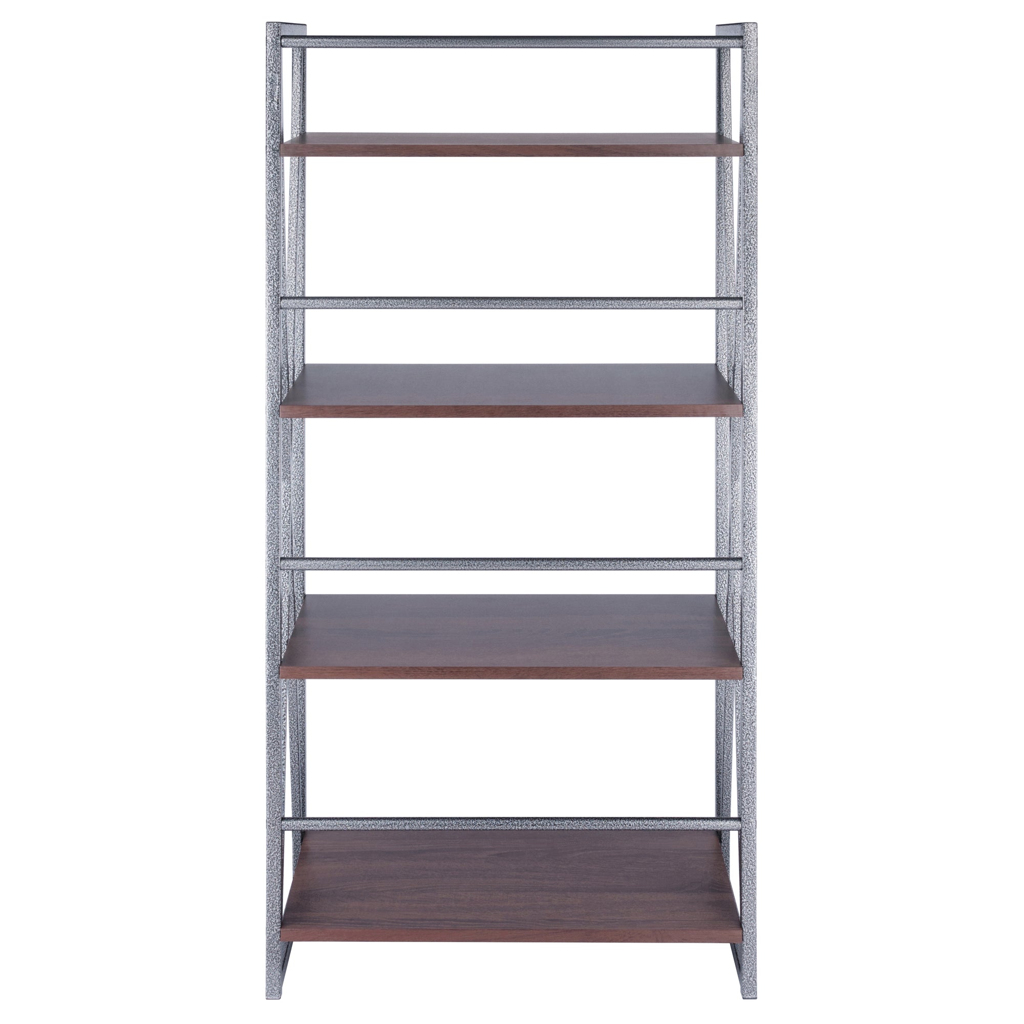 Isa 4-Tier Shelf, Graphite and Walnut