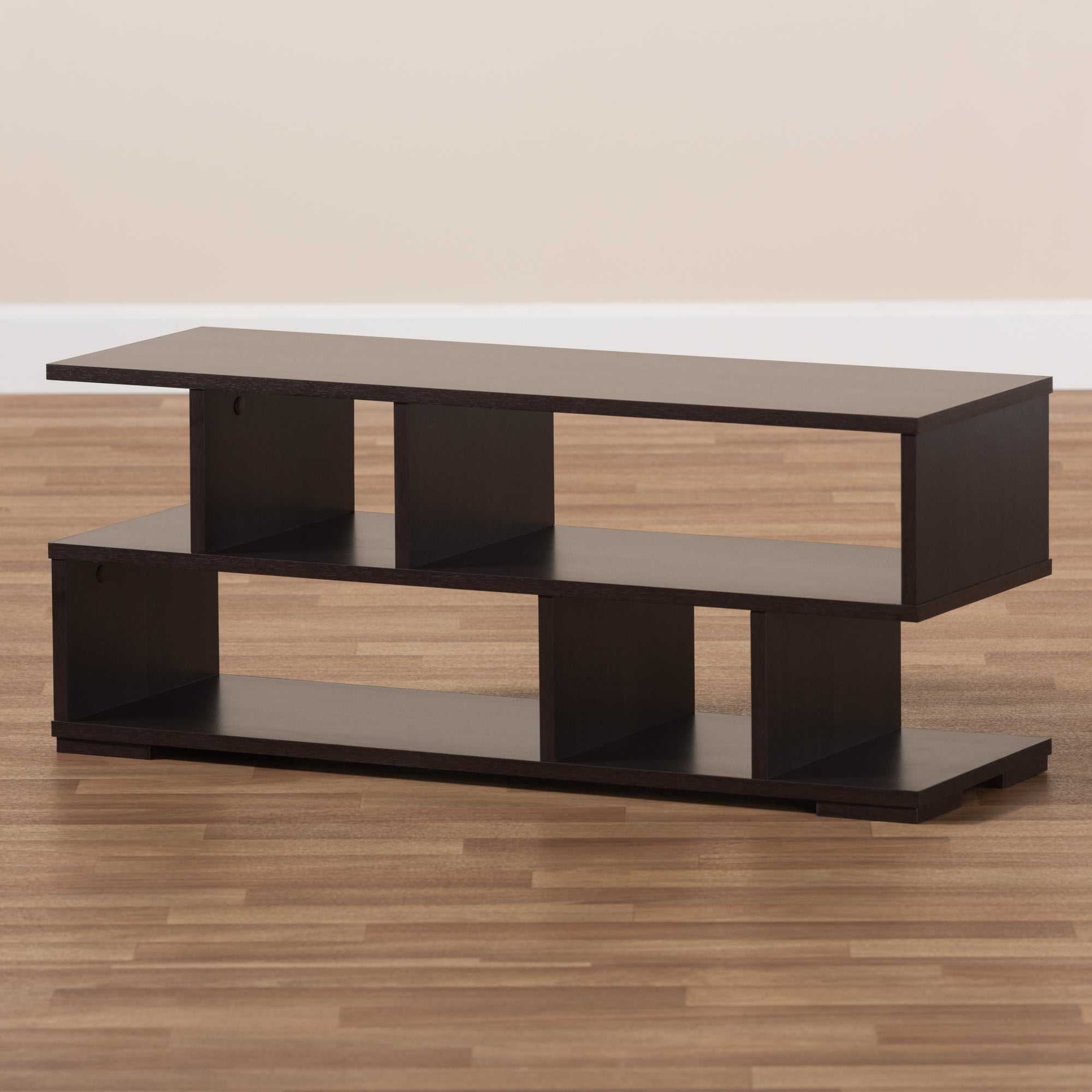 Arne Modern and Contemporary Dark Brown Finished Wood TV Stand