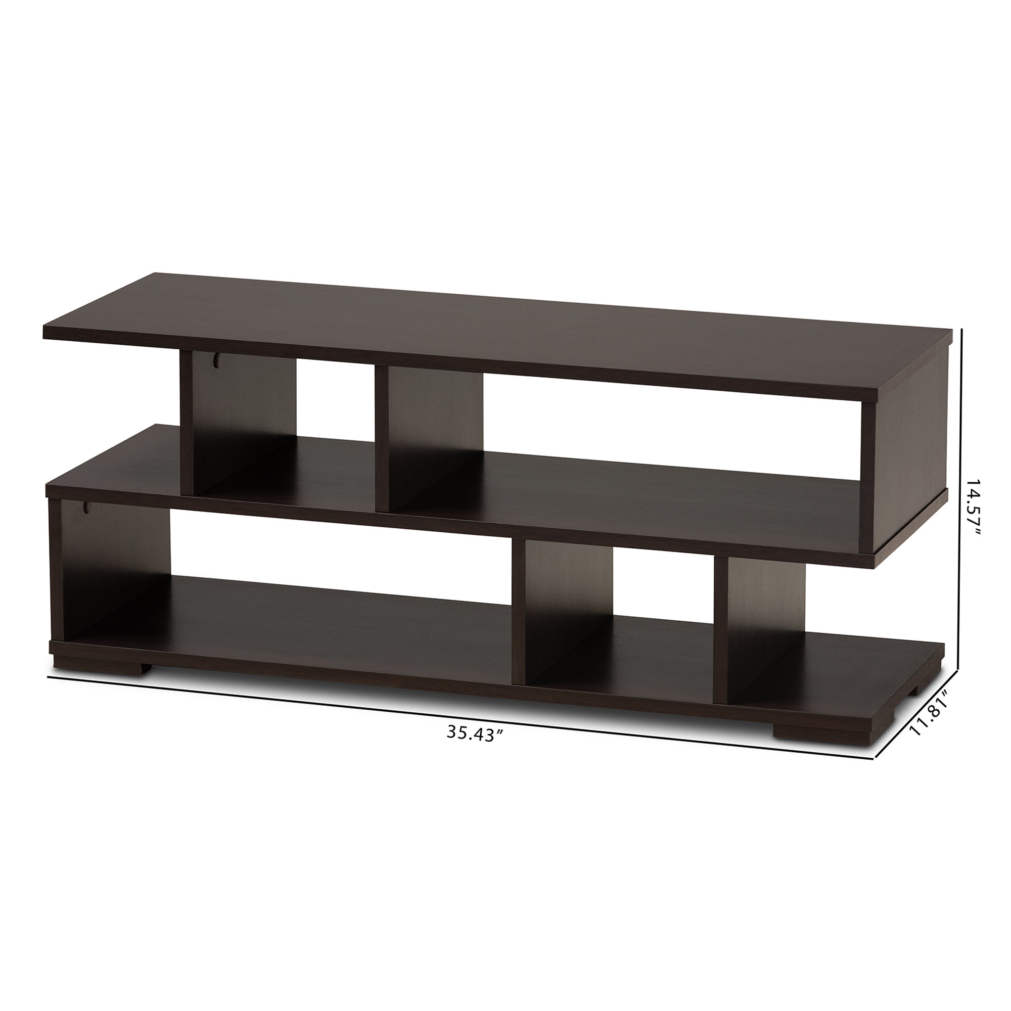 Arne Modern and Contemporary Dark Brown Finished Wood TV Stand