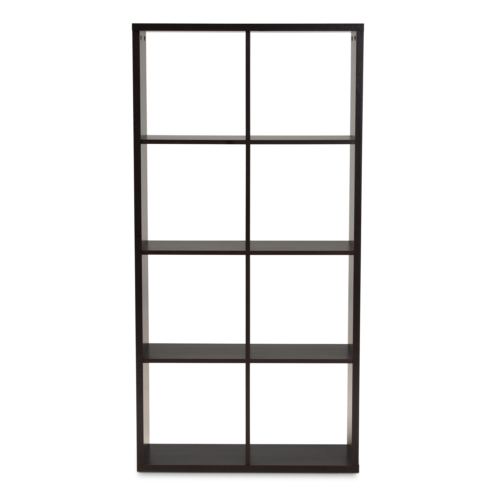 Janne Modern and Contemporary Dark Brown Finished 8-Cube Multipurpose Storage Shelf