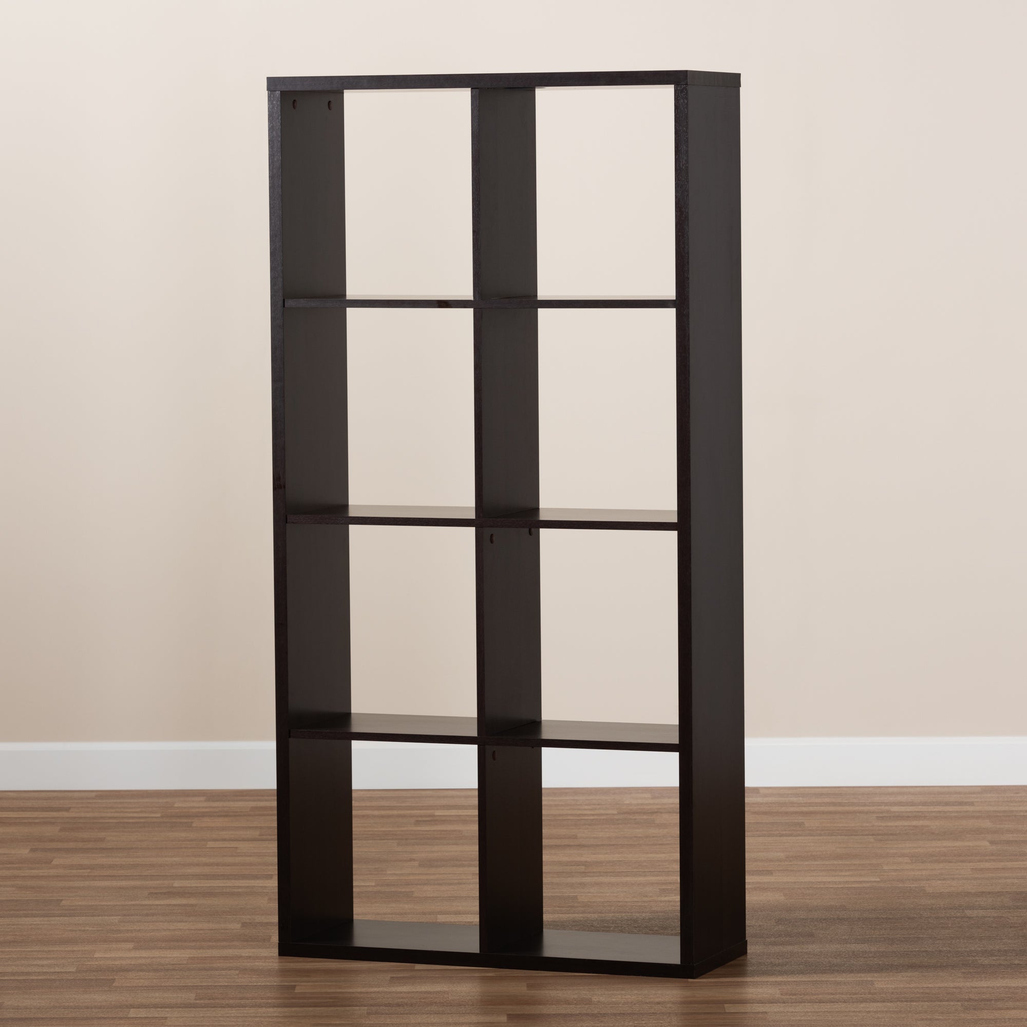Janne Modern and Contemporary Dark Brown Finished 8-Cube Multipurpose Storage Shelf