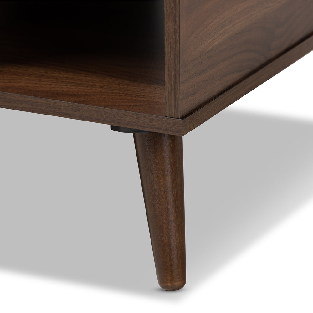 Linas Mid-Century Modern Walnut Finished Coffee Table