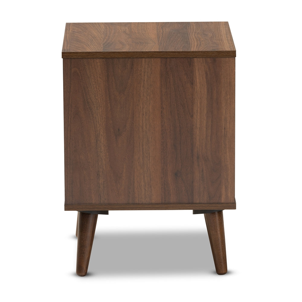Sami Mid-Century Modern Walnut Finished Wood End Table