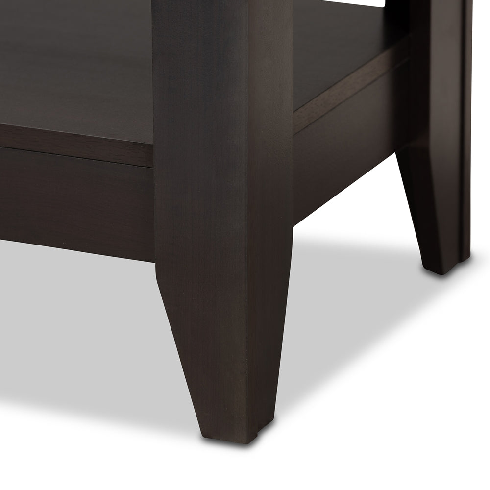 Elada Modern and Contemporary Wenge Finished Wood Coffee Table in Dark Brown