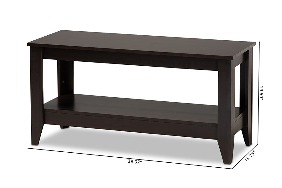 Elada Modern and Contemporary Wenge Finished Wood Coffee Table