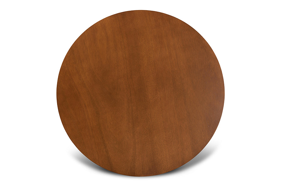 Zoe Modern and Contemporary Grey Fabric Upholstered and Walnut Brown Finished Wood 5-Piece Dining Set