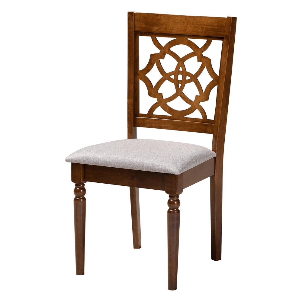 Sadie Modern Grey and Walnut Brown Wood 5-Piece Dining Set