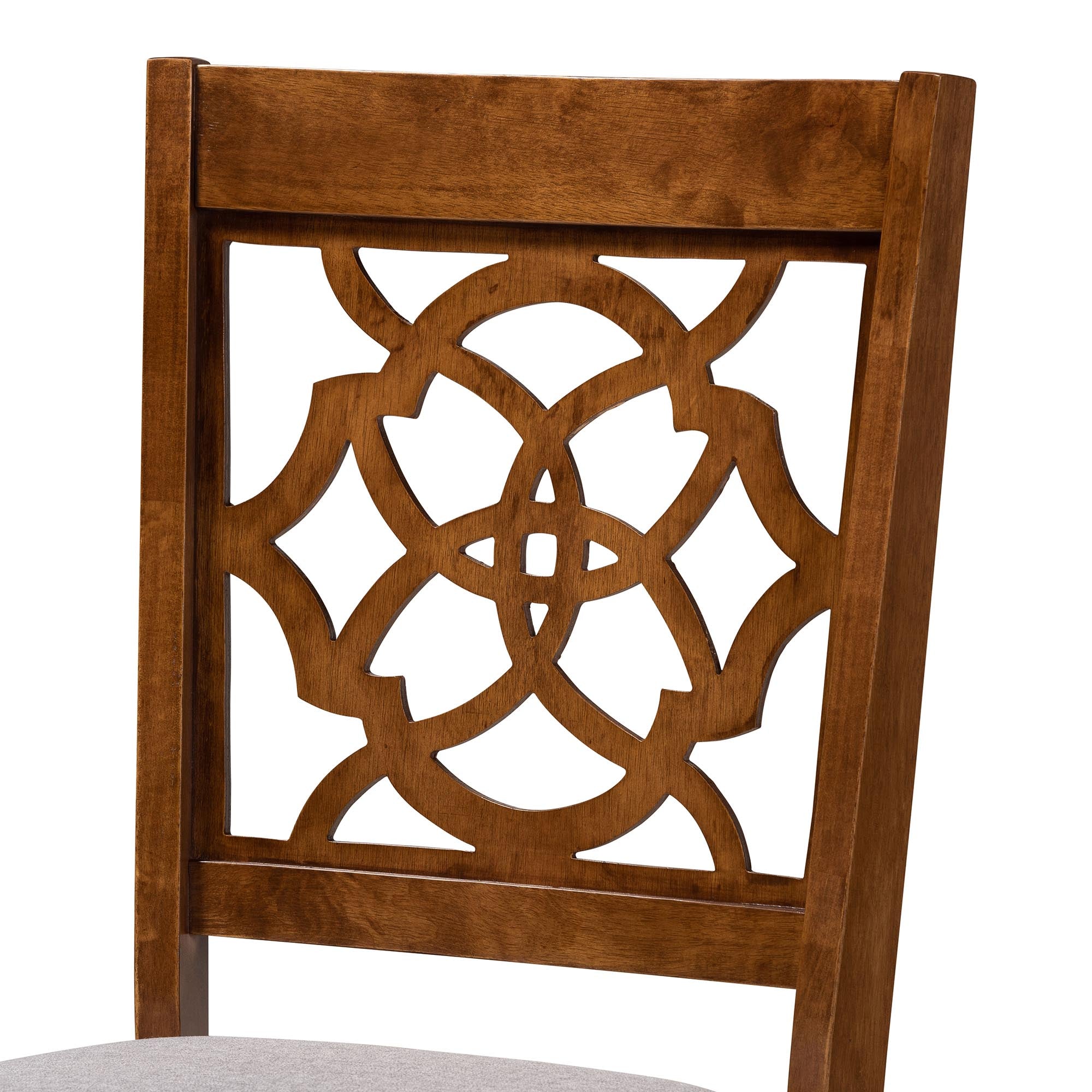 Renaud Modern Grey and Walnut Brown Wood 5-Piece Dining Set