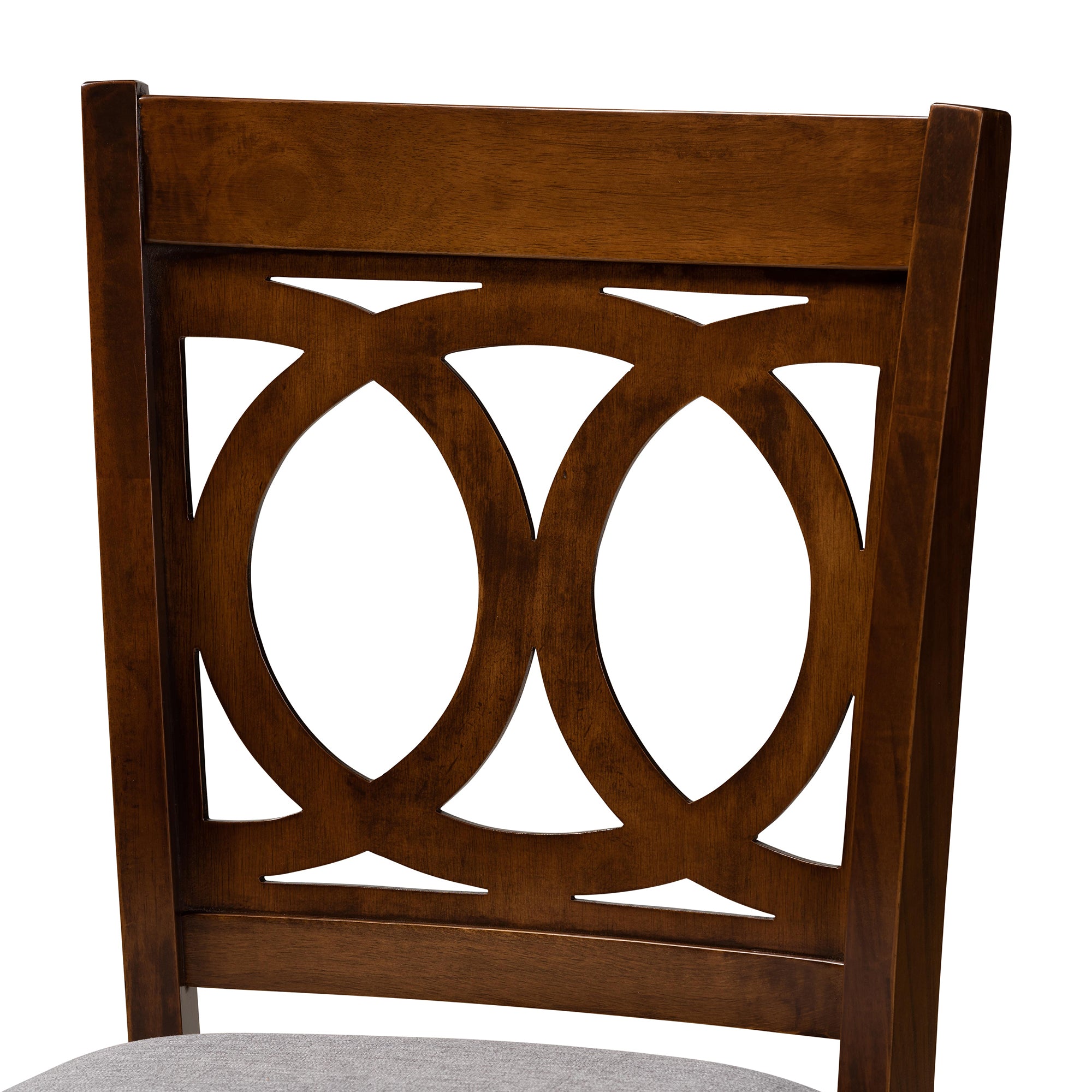 Lenoir Modern and Contemporary Grey Fabric Upholstered Walnut Brown Finished 5-Piece Wood Pub Set