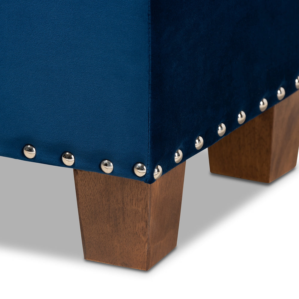Hannah Modern and Contemporary Velvet Fabric Upholstered Button-Tufted Storage Ottoman Bench