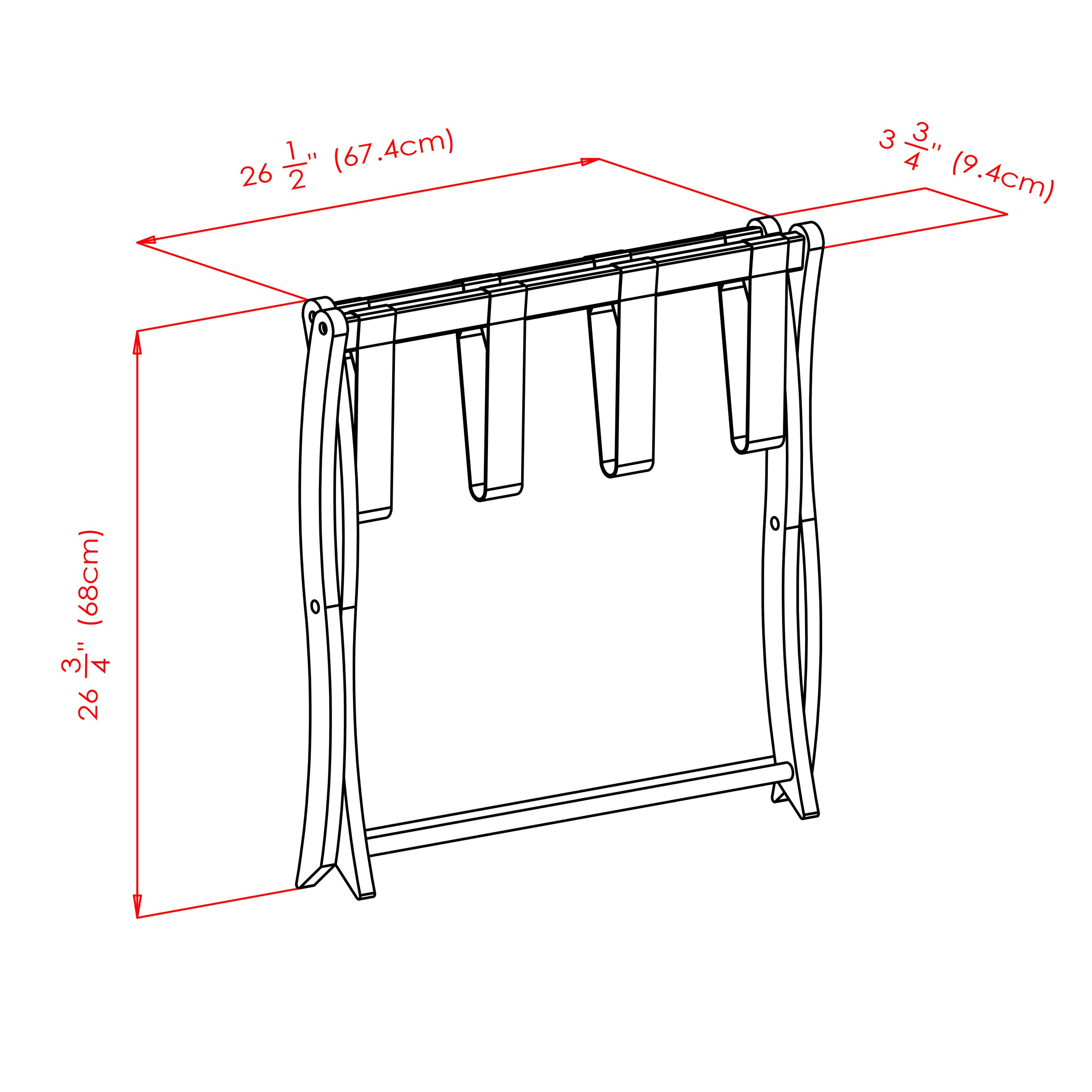 Scarlett Luggage Rack, Walnut