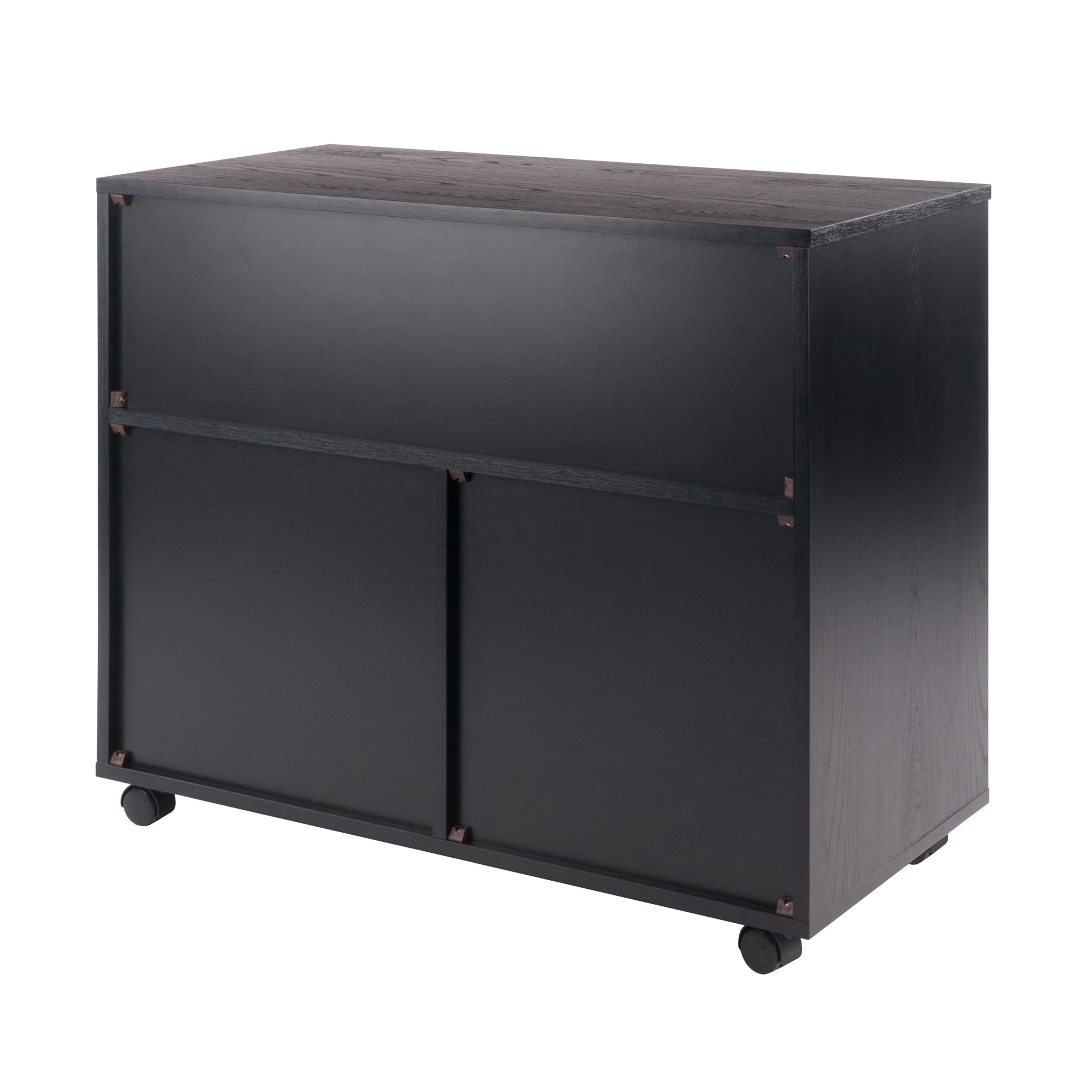 Halifax 3-Section Multi-Storage Mobile Cabinet, Black