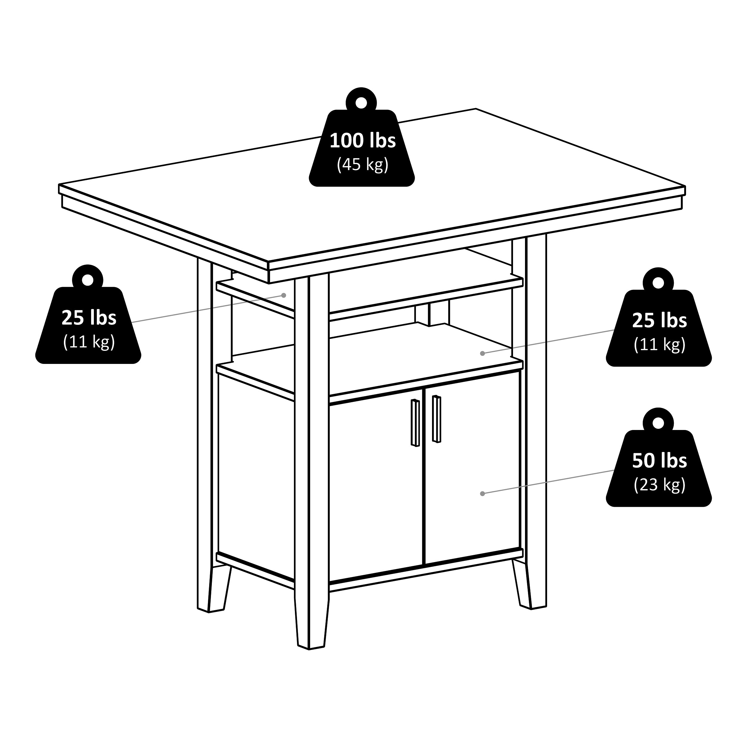 Albany 3-Pc High Table with Ladder-back Counter Stools, Walnut
