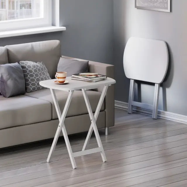 Corbett 2-Pc Oversized Snack Tables, White