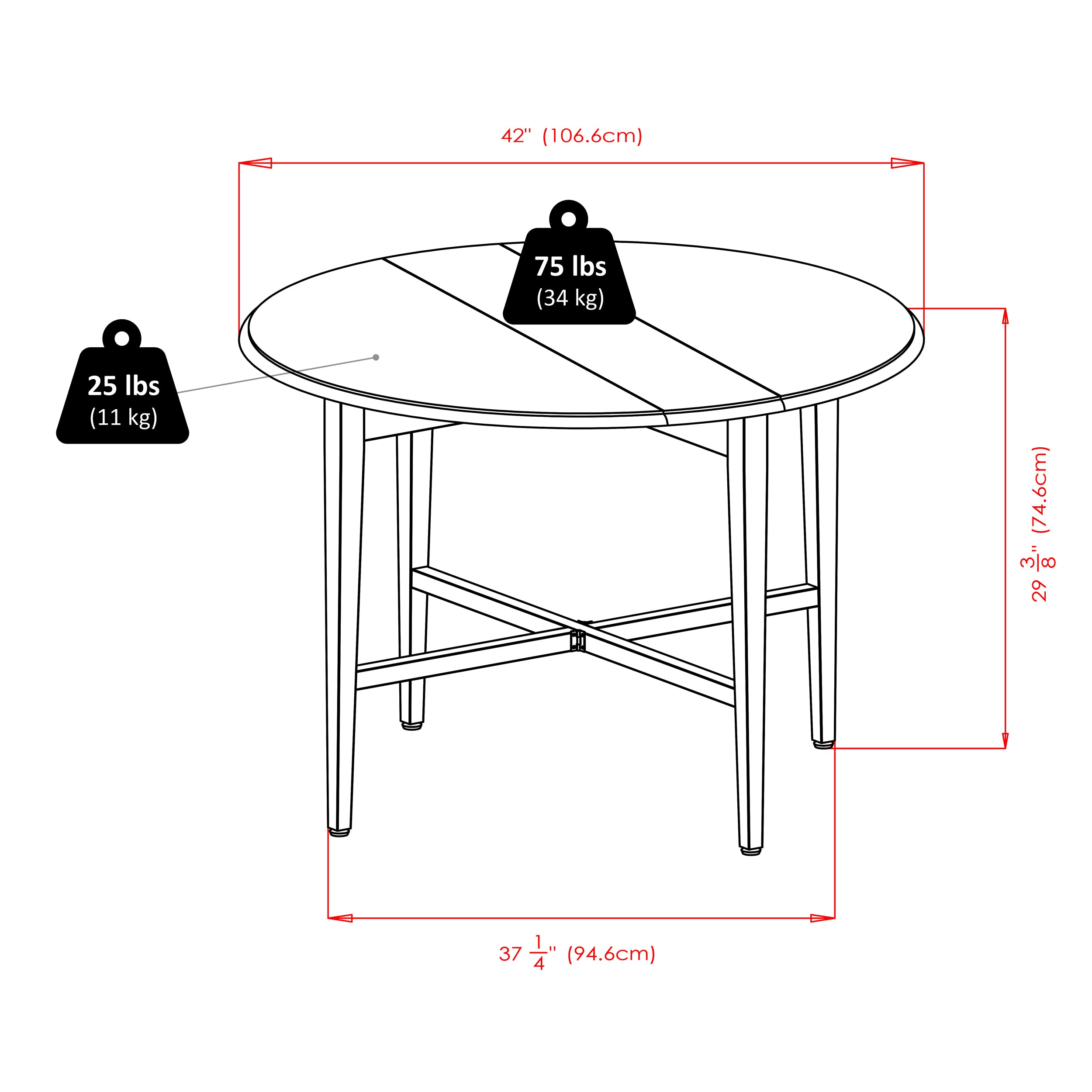 Hannah 3-Pc Drop Leaf Table with Ladder-back Chairs, Walnut