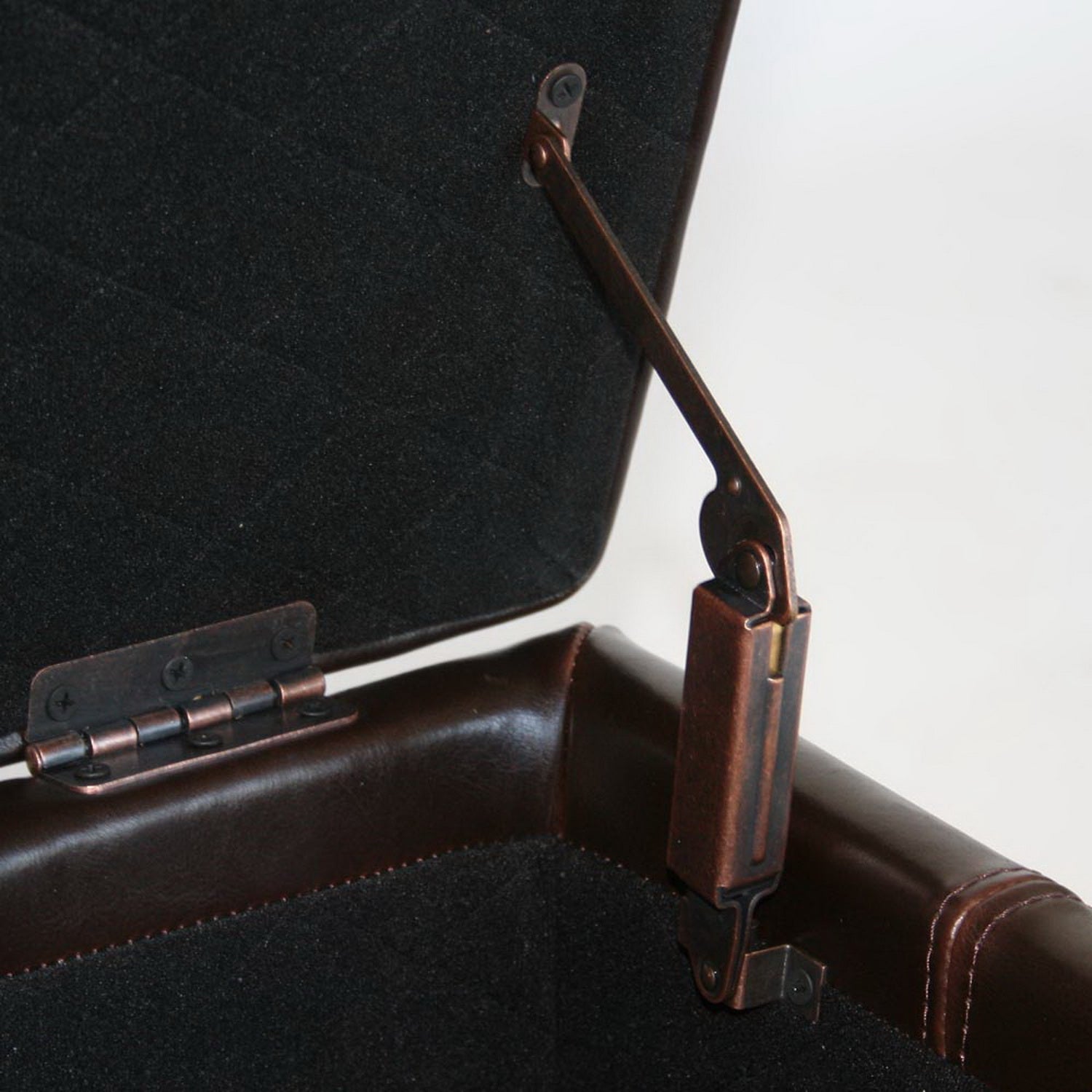 Brown Leather Storage Ottoman