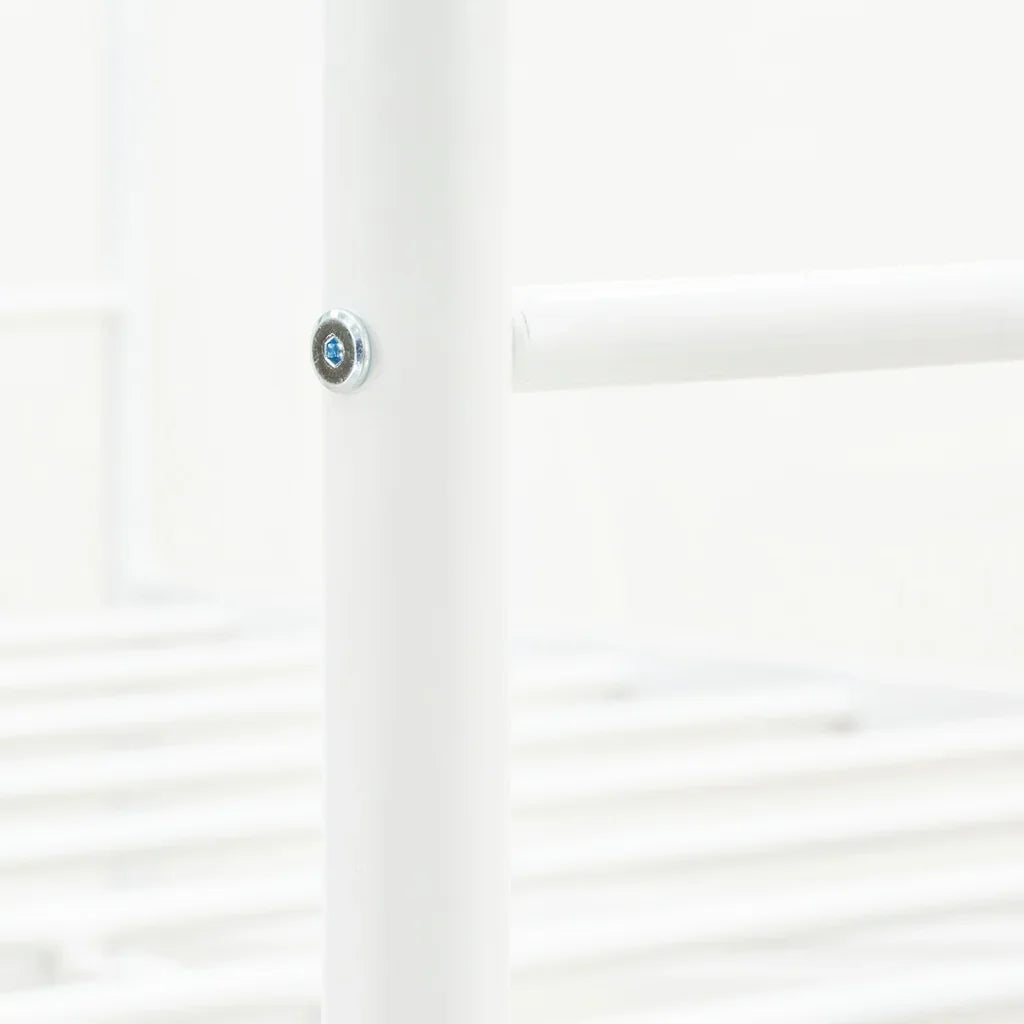 Canopy Anniston Queen White Metal Canopy Bed – Luxurious Style with Headboard & Footboard