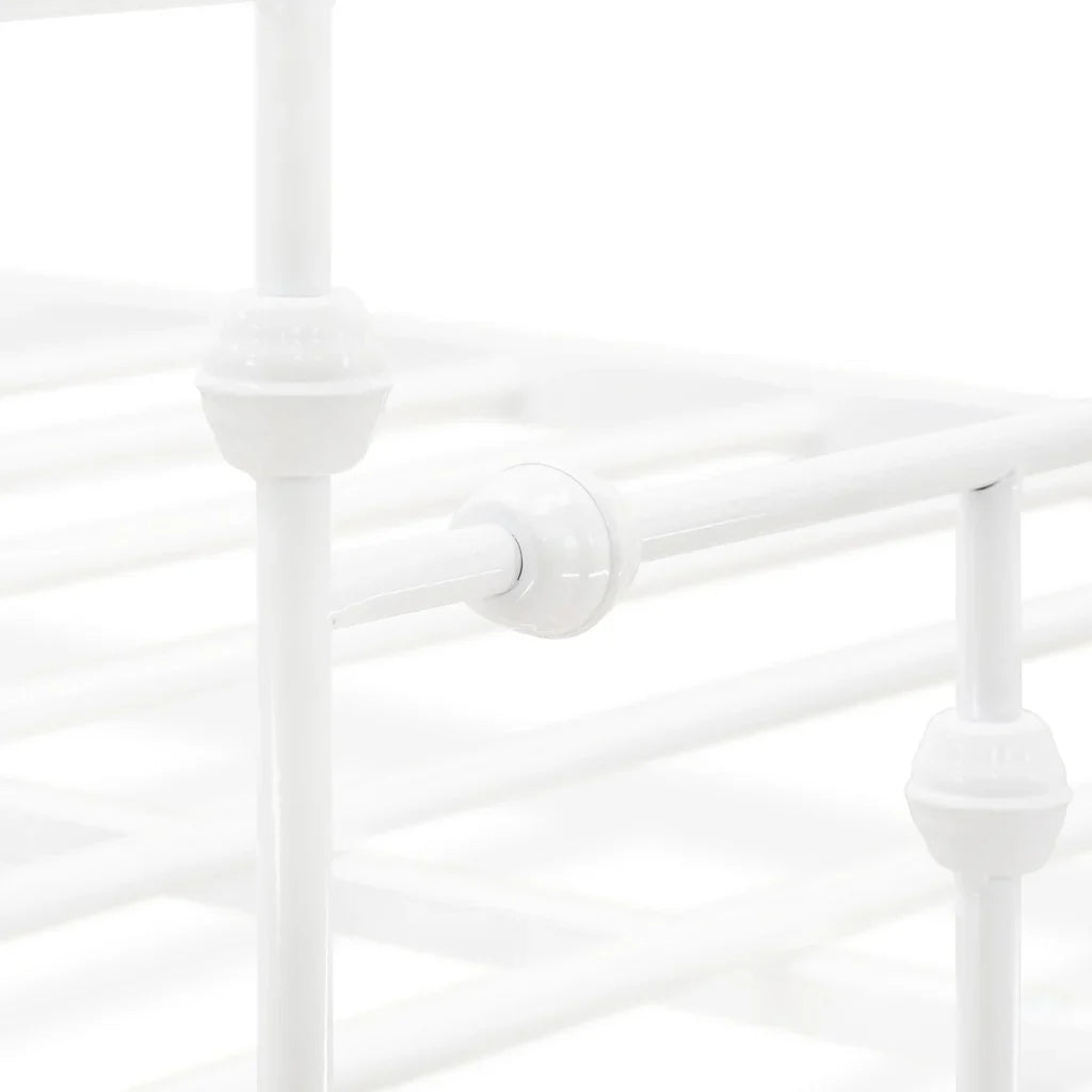 Canopy Anniston Queen White Metal Canopy Bed – Luxurious Style with Headboard & Footboard