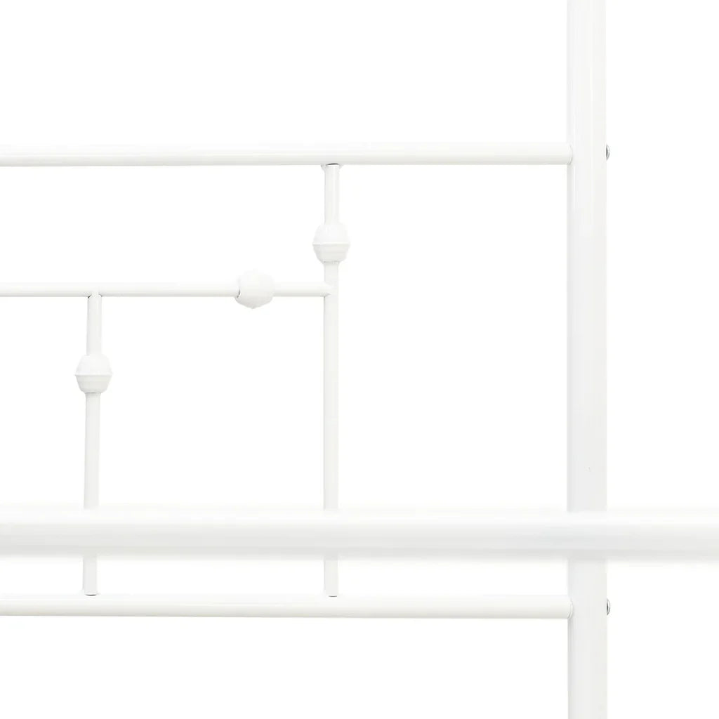 Canopy Anniston Queen White Metal Canopy Bed – Luxurious Style with Headboard & Footboard