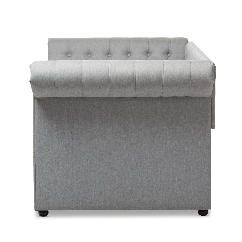 Mabelle Modern and Contemporary Grey Fabric Trundle Daybed