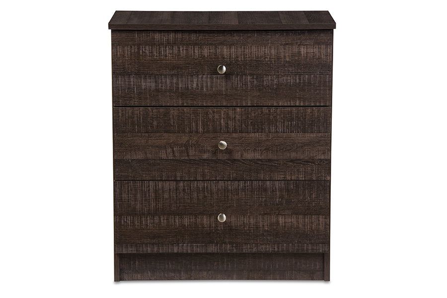 Decon Modern and Contemporary Espresso Brown Wood 3-Drawer Storage Chest