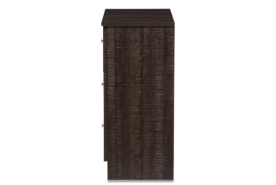 Decon Modern and Contemporary Espresso Brown Wood 3-Drawer Storage Chest