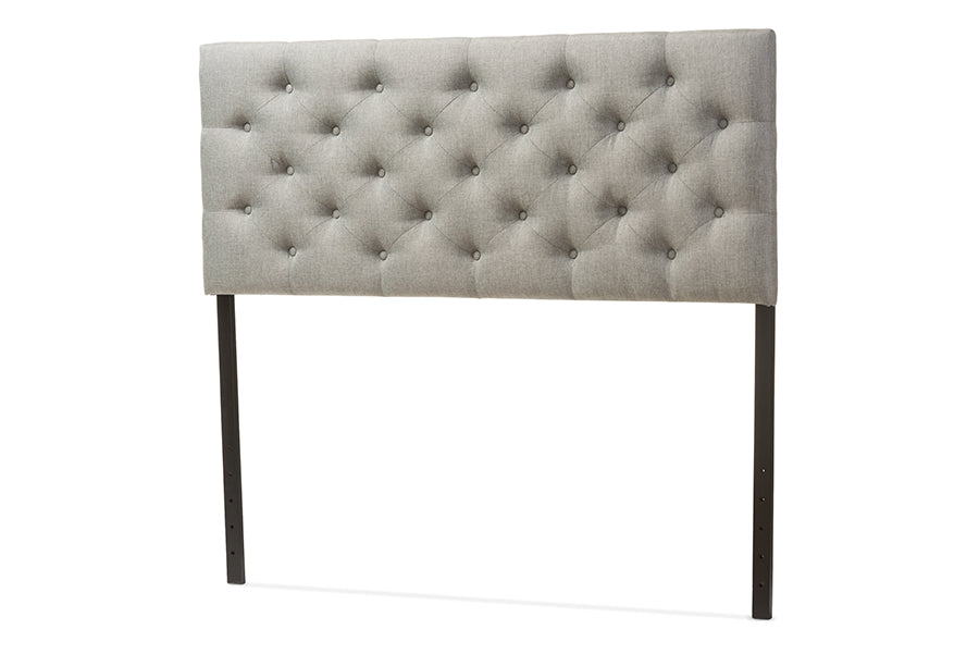 Viviana Modern and Contemporary Grey Fabric Upholstered Button-tufted Full Size Headboard