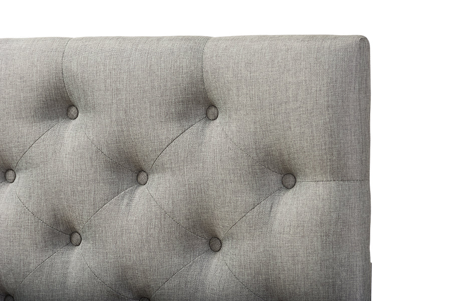 Viviana Modern and Contemporary Grey Fabric Upholstered Button-tufted Full Size Headboard