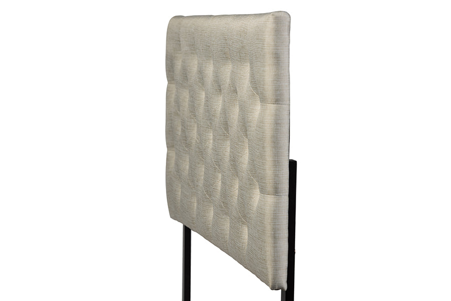 Viviana Modern and Contemporary Light Beige Fabric Upholstered Button-tufted Queen Size Headboard