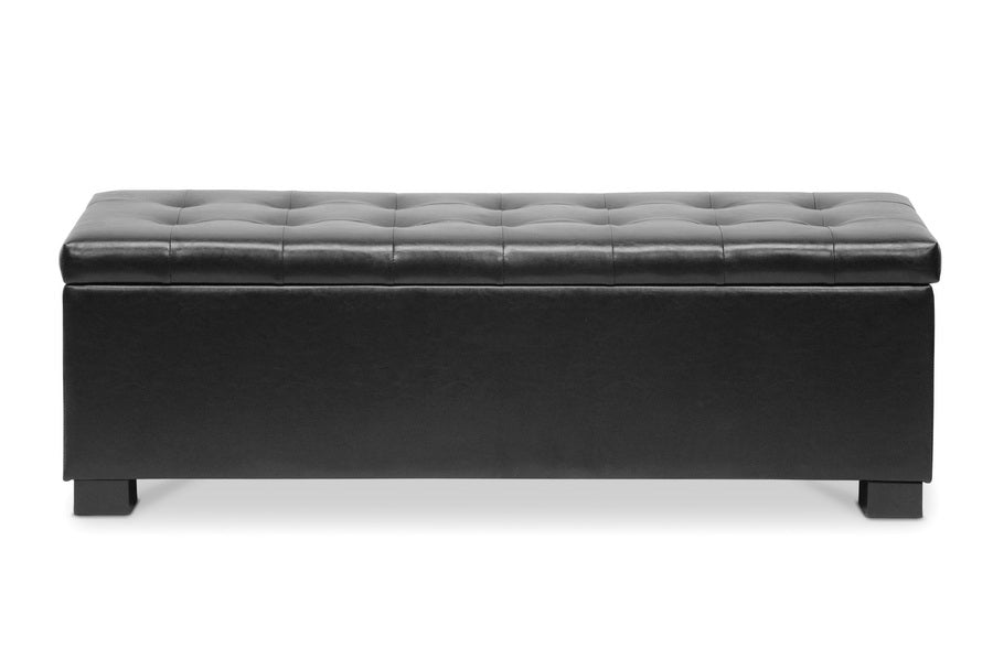 Roanoke Black Contemporary Ottoman With Storage
