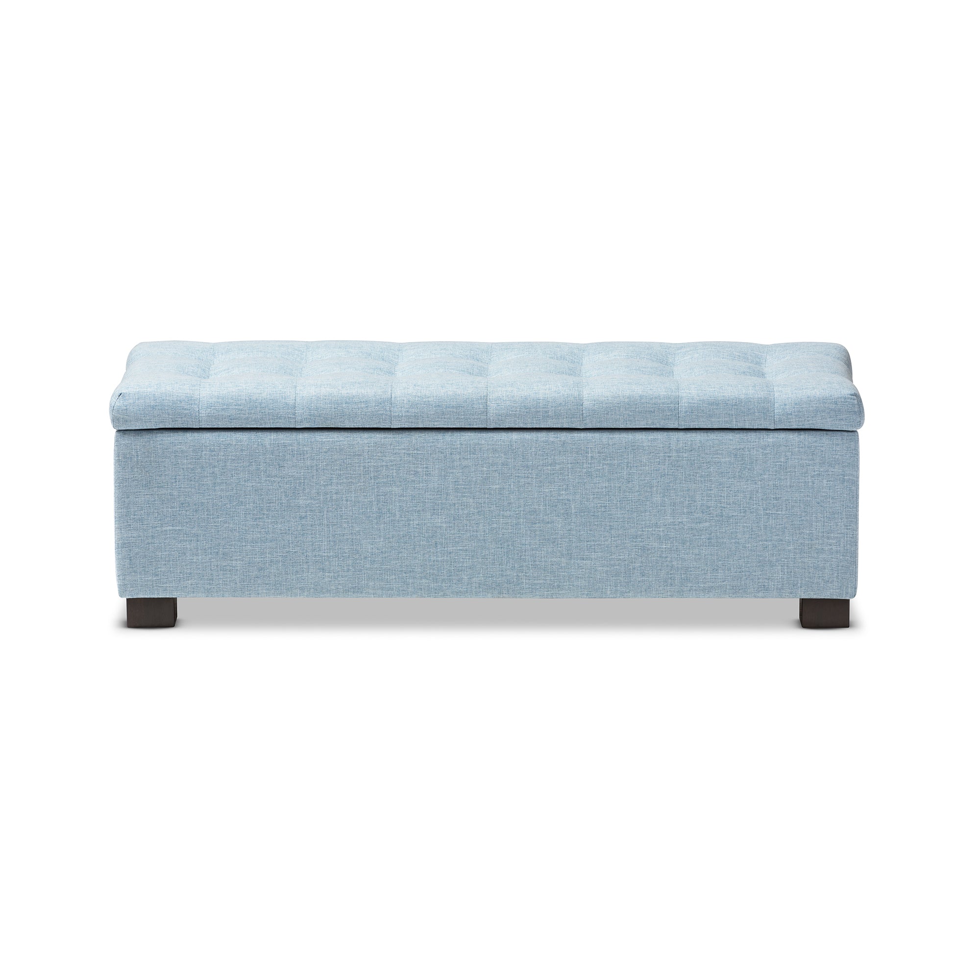 Roanoke Modern and Contemporary Light Blue Fabric Upholstered Storage Ottoman Bench