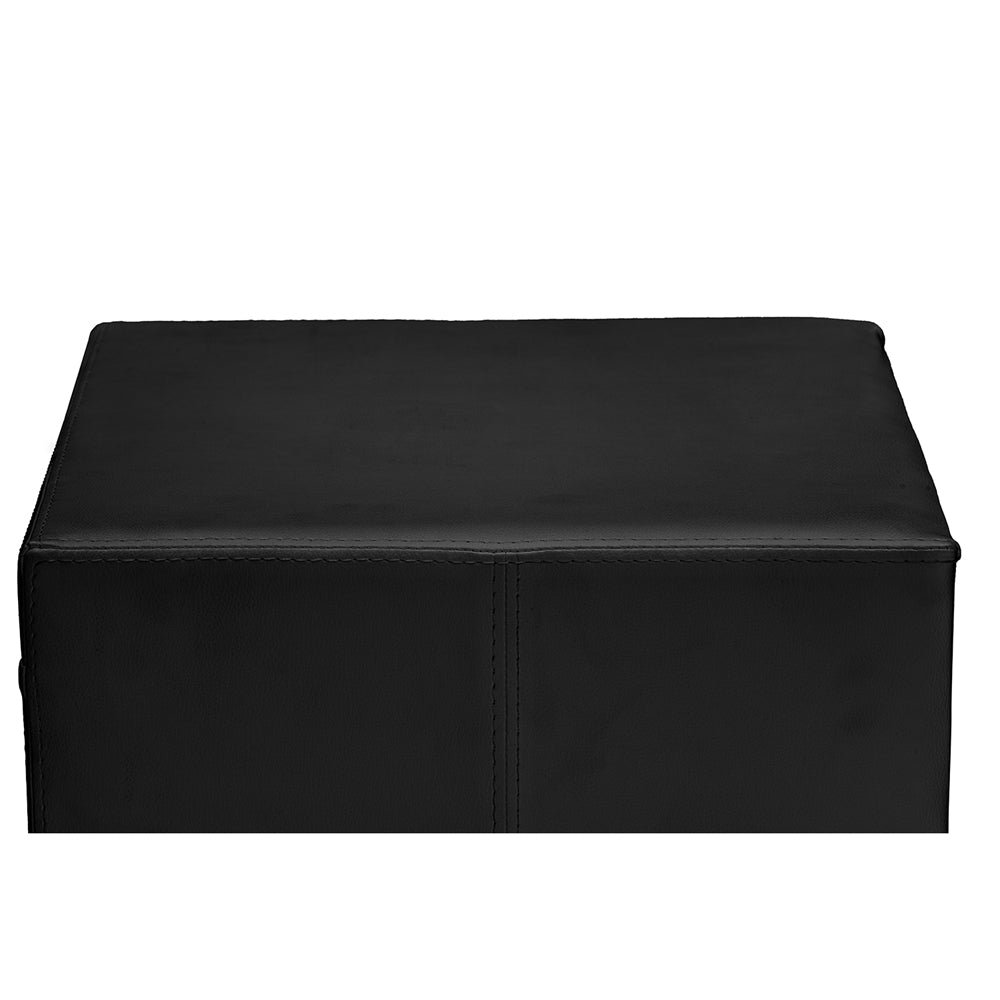 Dorian Black Faux Leather Upholstered Modern Nightstand
