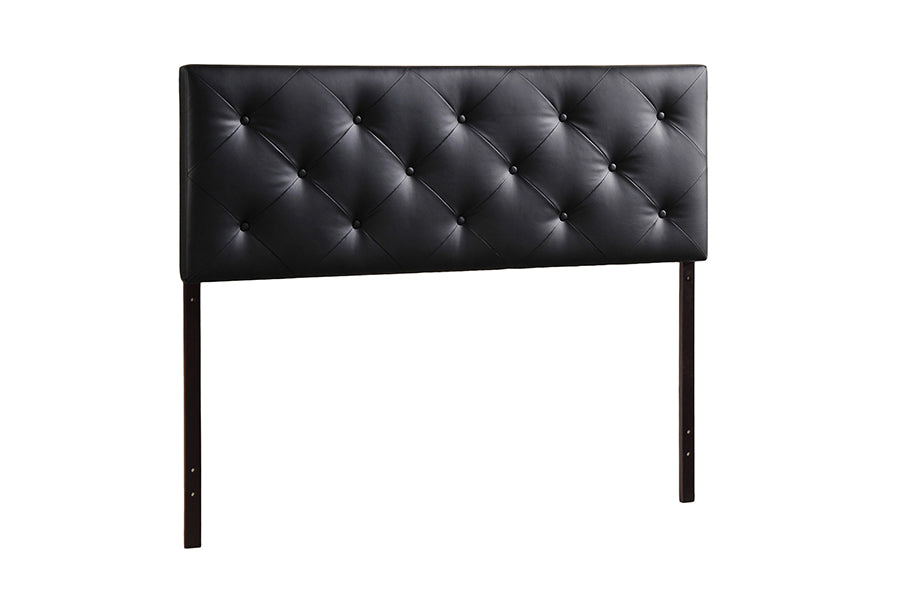 Baltimore Modern and Contemporary King Black Faux Leather Upholstered Headboard